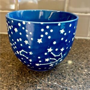 Starry Night Blue Ceramic Ramen Chopstick Bowl